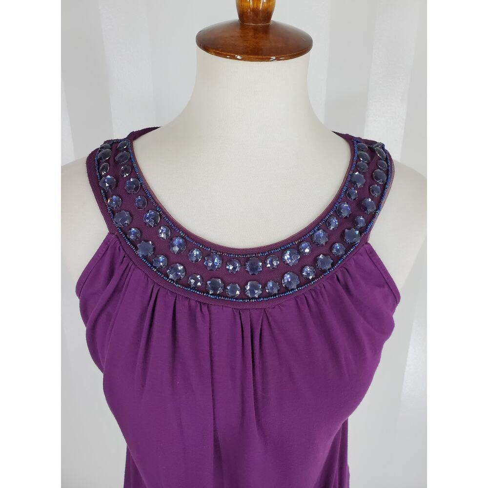 H&M Women's Purple Sleeveless Top w/ Gems Sz XS - Picture 5 of 9